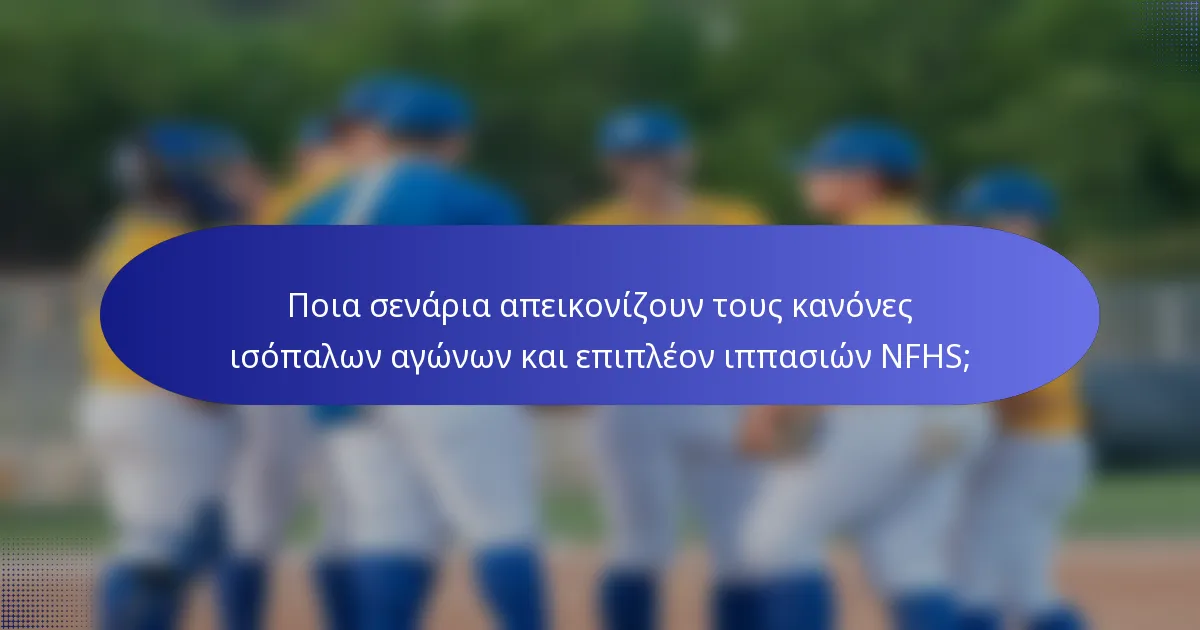 Ποια σενάρια απεικονίζουν τους κανόνες ισόπαλων αγώνων και επιπλέον ιππασιών NFHS;