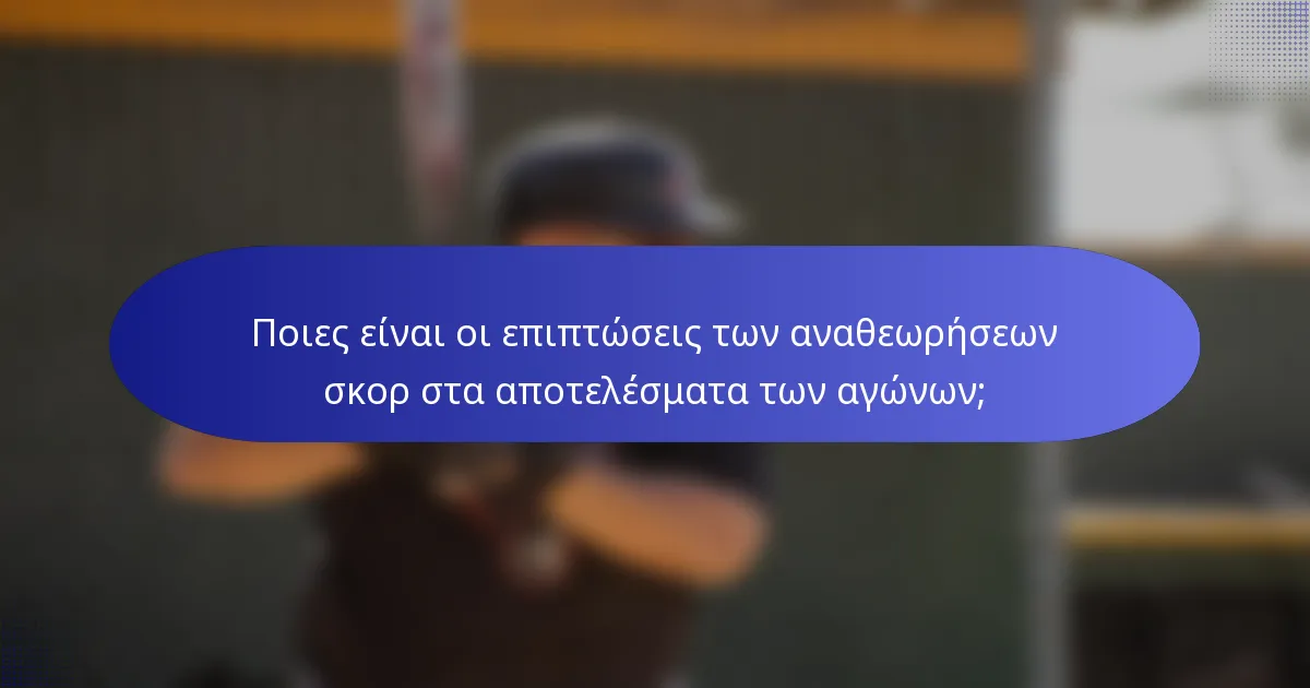Ποιες είναι οι επιπτώσεις των αναθεωρήσεων σκορ στα αποτελέσματα των αγώνων;