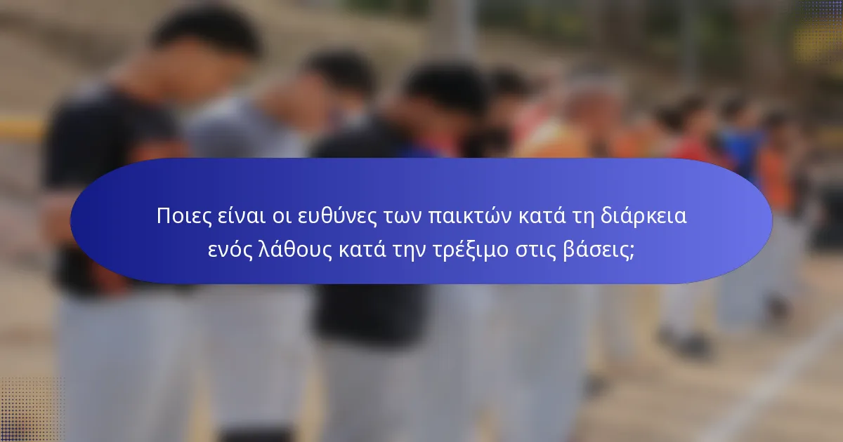 Ποιες είναι οι ευθύνες των παικτών κατά τη διάρκεια ενός λάθους κατά την τρέξιμο στις βάσεις;