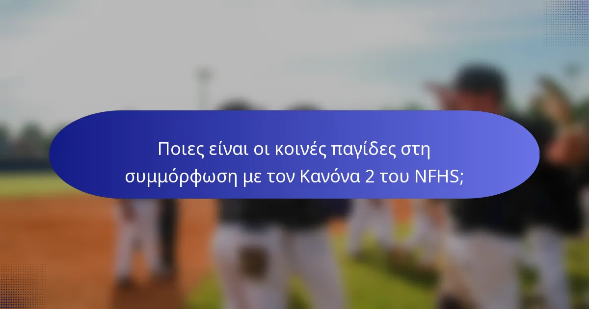 Ποιες είναι οι κοινές παγίδες στη συμμόρφωση με τον Κανόνα 2 του NFHS;