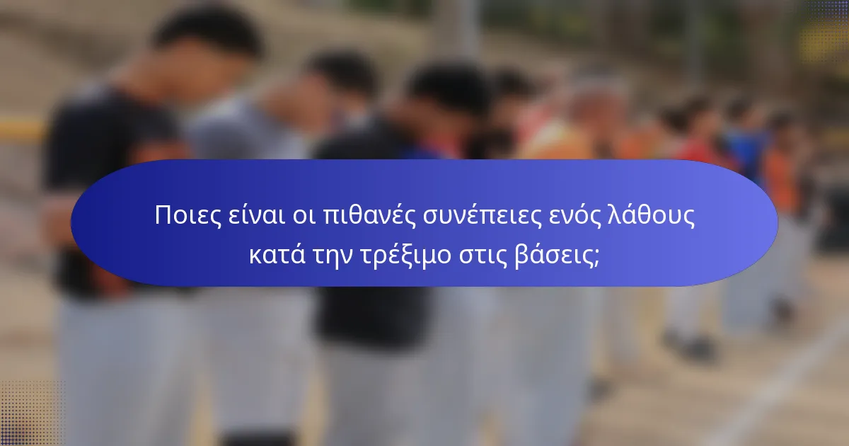 Ποιες είναι οι πιθανές συνέπειες ενός λάθους κατά την τρέξιμο στις βάσεις;