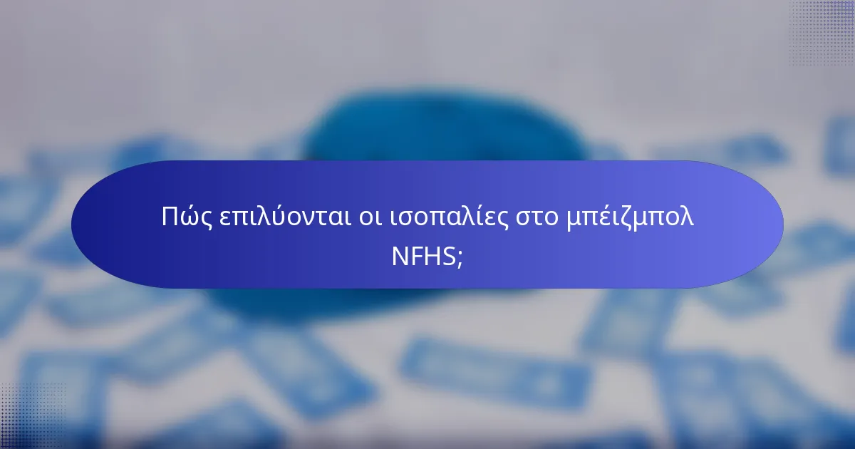 Πώς επιλύονται οι ισοπαλίες στο μπέιζμπολ NFHS;